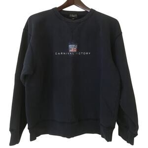 Carnival Victory The Fun Ship New York Canada Medium Navy Crew Neck Sweatshirt